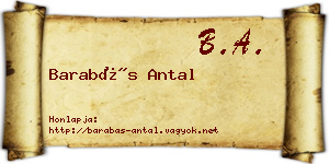 Barabás Antal névjegykártya