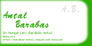antal barabas business card